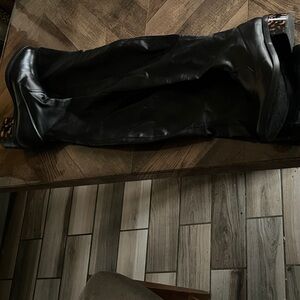 Black Knee-High Leather Boots